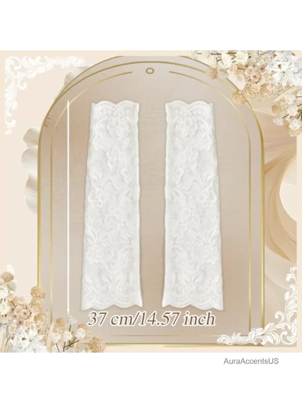 Vintage Lace Fingerless Gloves Elbow Length Floral Arm Sleeves Wedding Accessory